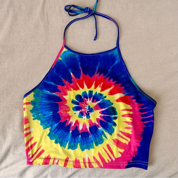 Colorful Tie-Dye Halter Neck Top, size M - Picture 1 of 3